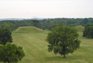 smaller mounds across the highway
