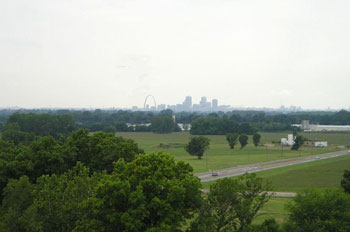 St. Louis skyscrapers from top of Monk's Mound